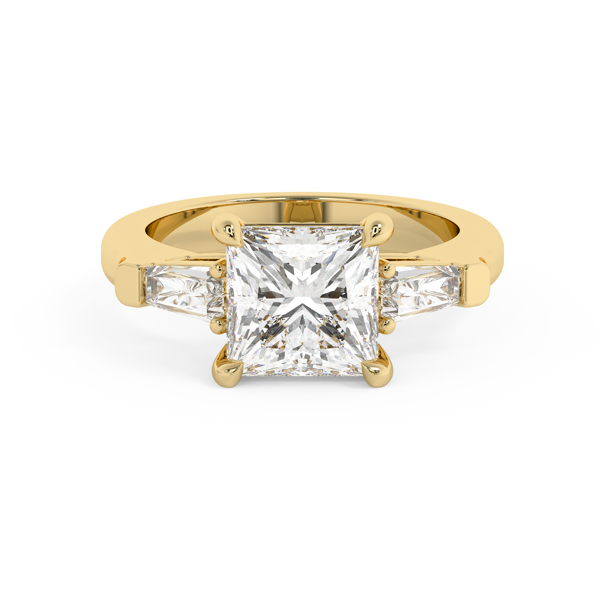 Emerald Solitaire Lab Grown Diamond Engagement Ring