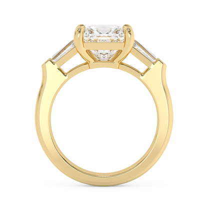 Emerald Solitaire Lab Grown Diamond Engagement Ring