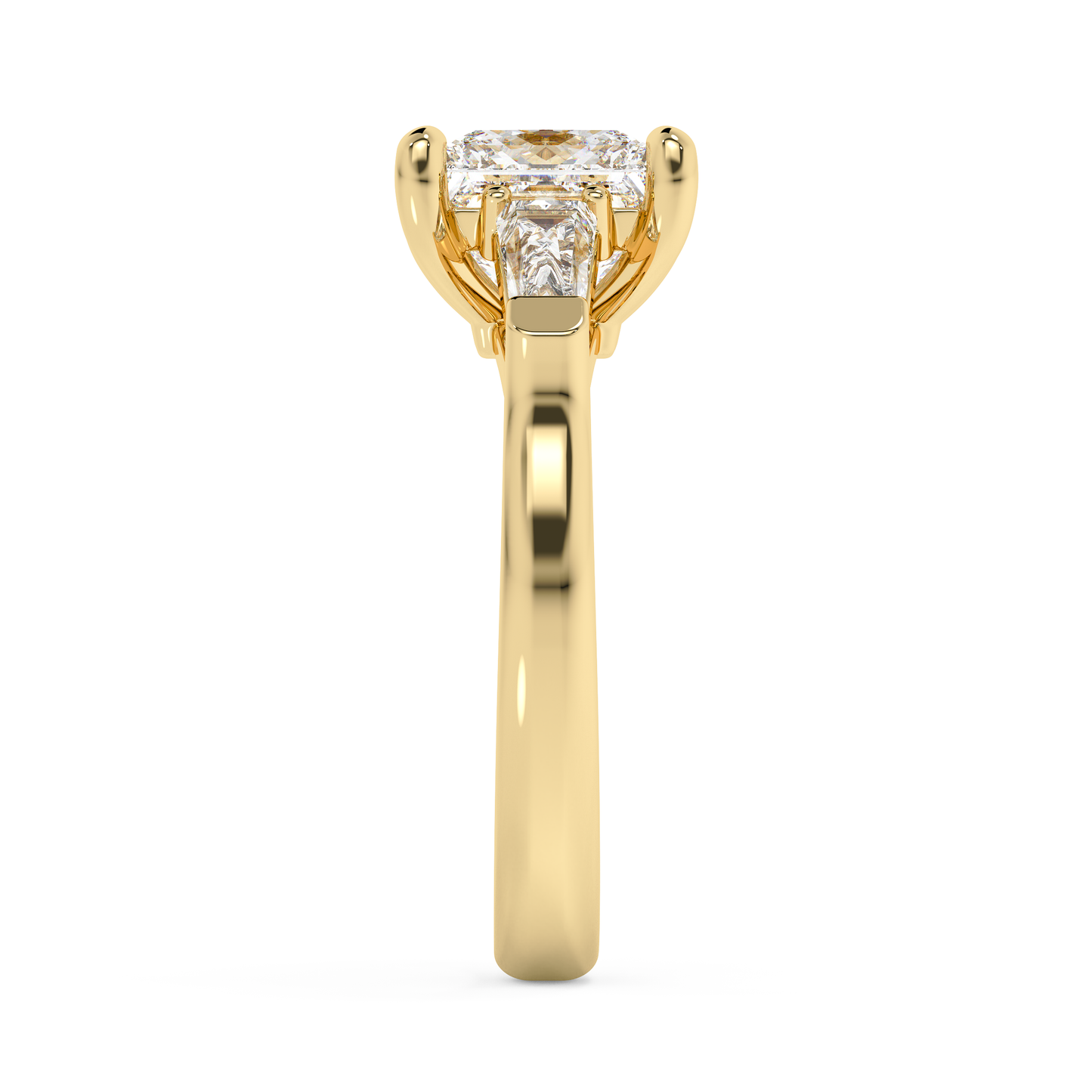Emerald Solitaire Lab Grown Diamond Engagement Ring