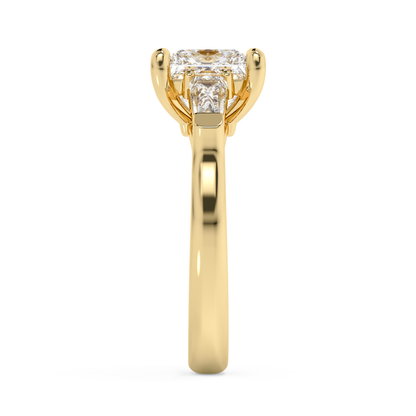 Emerald Solitaire Lab Grown Diamond Engagement Ring