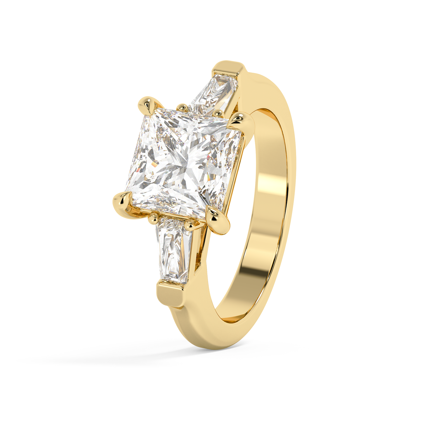Emerald Solitaire Lab Grown Diamond Engagement Ring