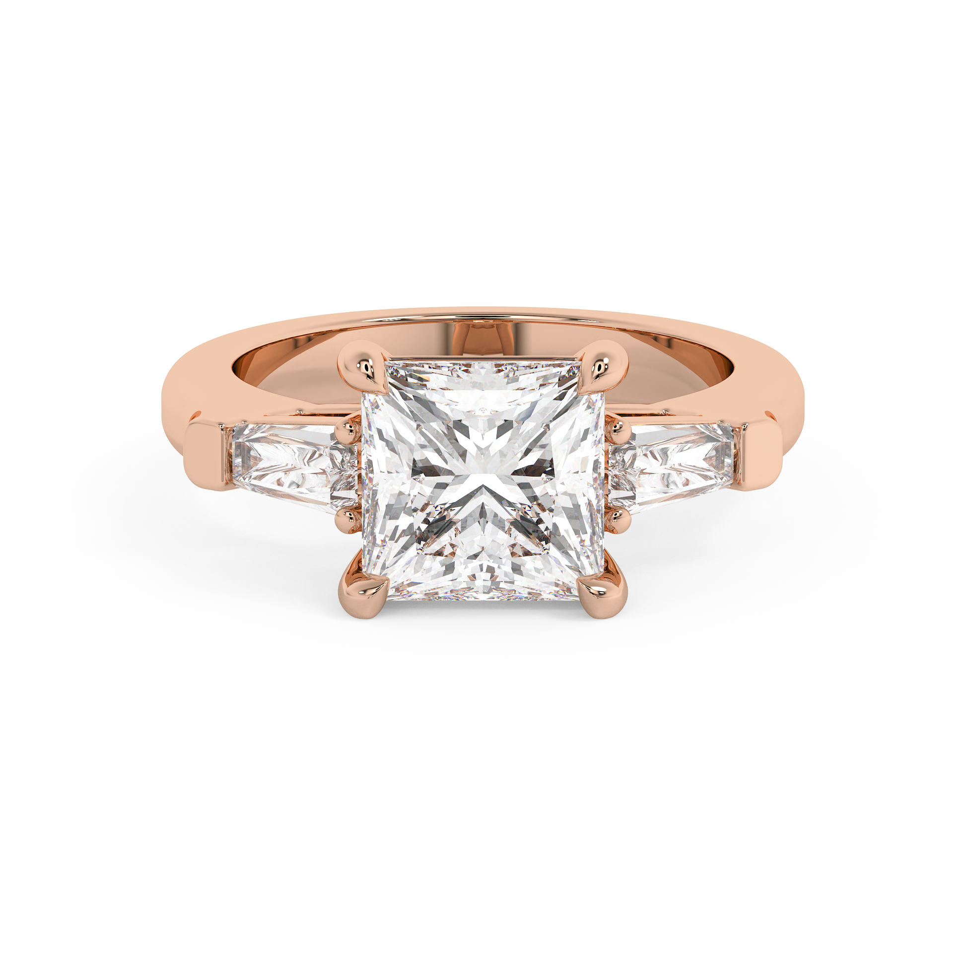 Emerald Solitaire Lab Grown Diamond Engagement Ring