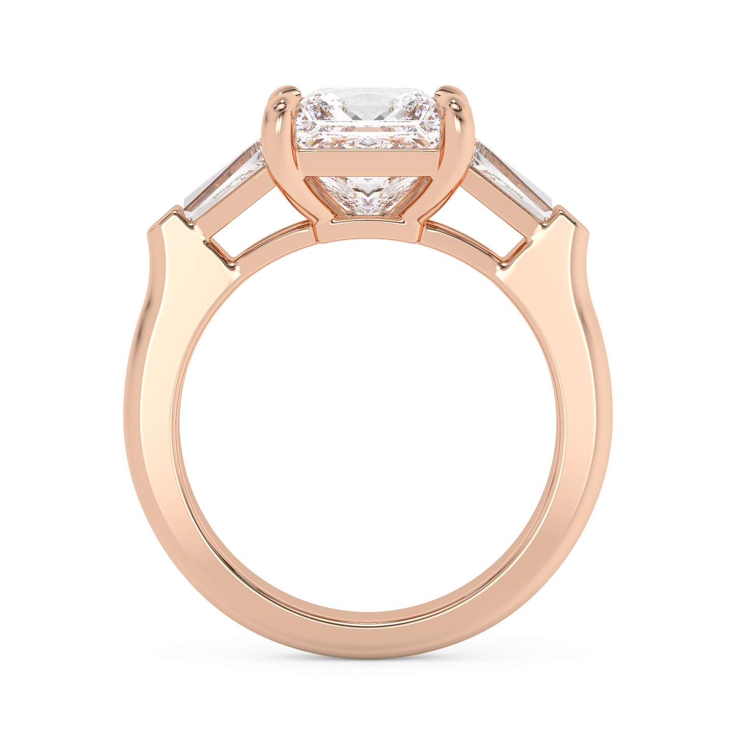 Emerald Solitaire Lab Grown Diamond Engagement Ring