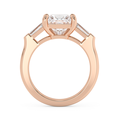 Emerald Solitaire Lab Grown Diamond Engagement Ring