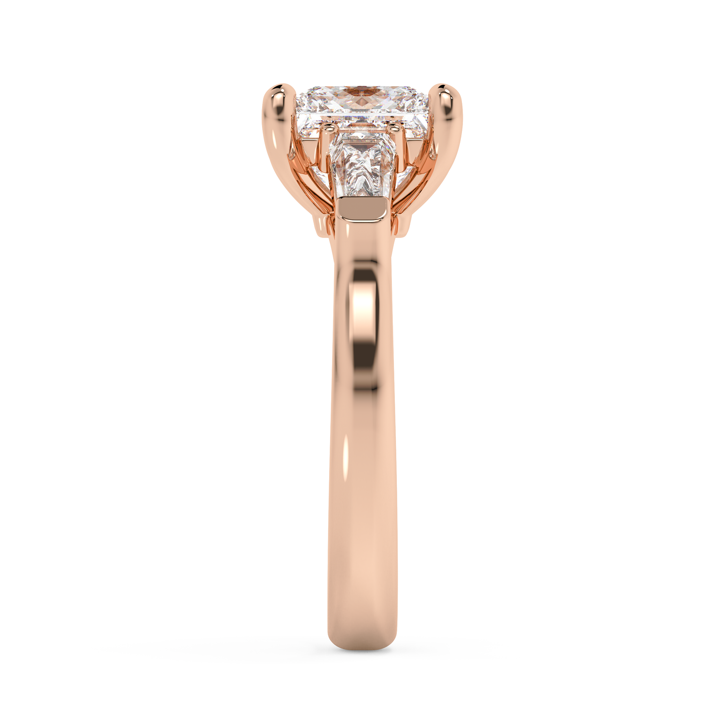 Emerald Solitaire Lab Grown Diamond Engagement Ring