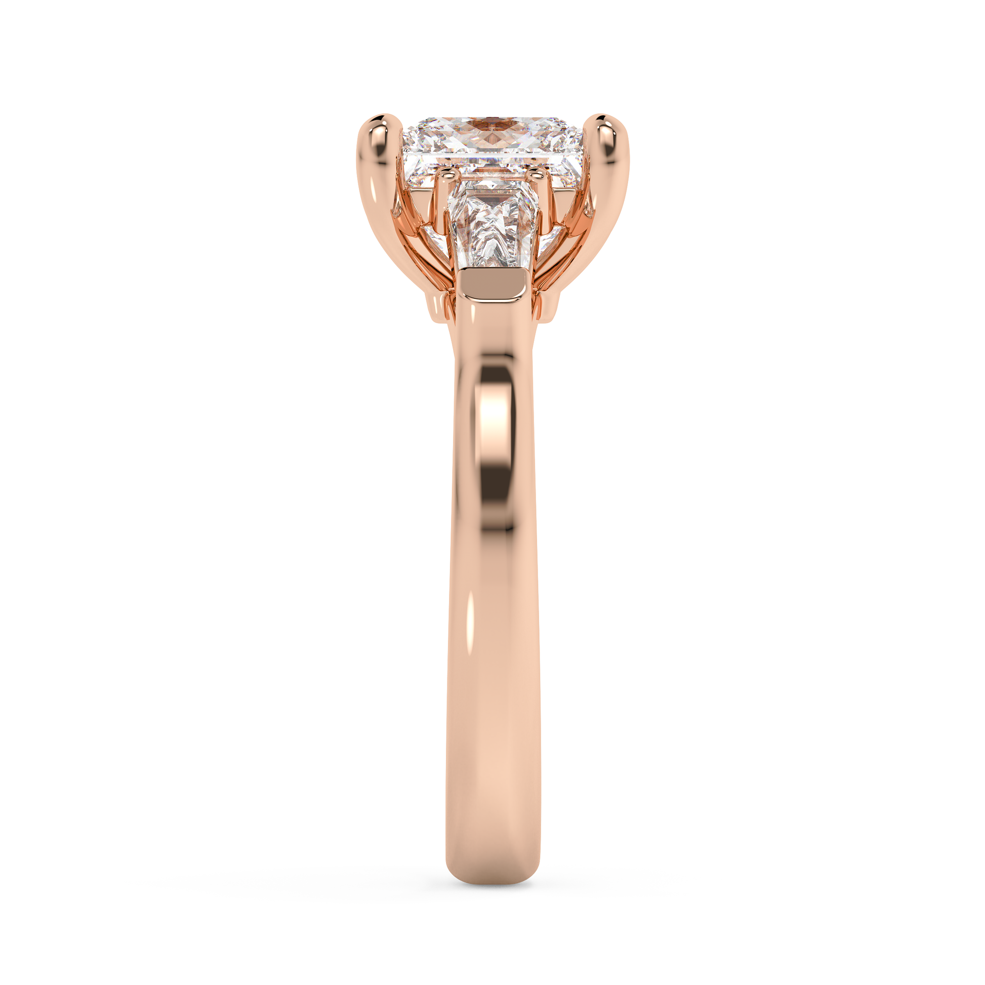 Emerald Solitaire Lab Grown Diamond Engagement Ring