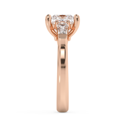 Emerald Solitaire Lab Grown Diamond Engagement Ring