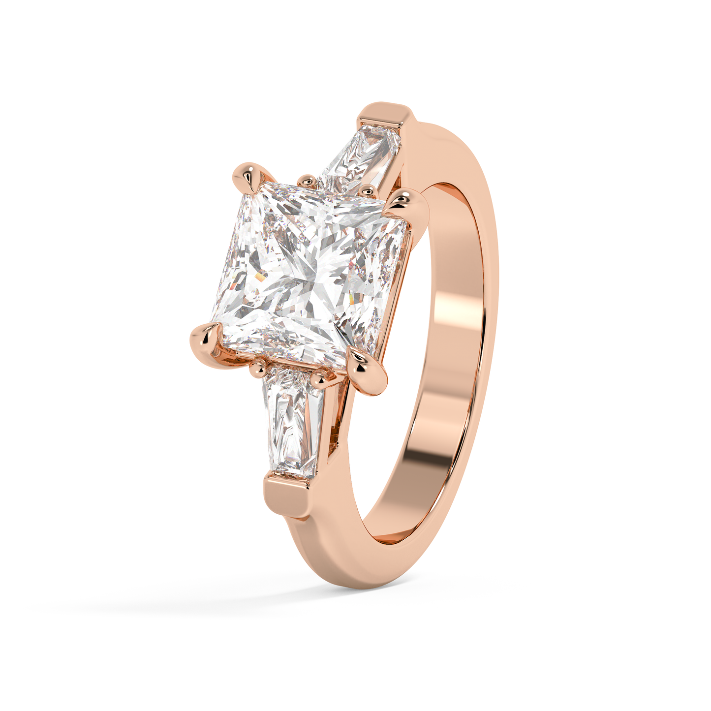 Emerald Solitaire Lab Grown Diamond Engagement Ring