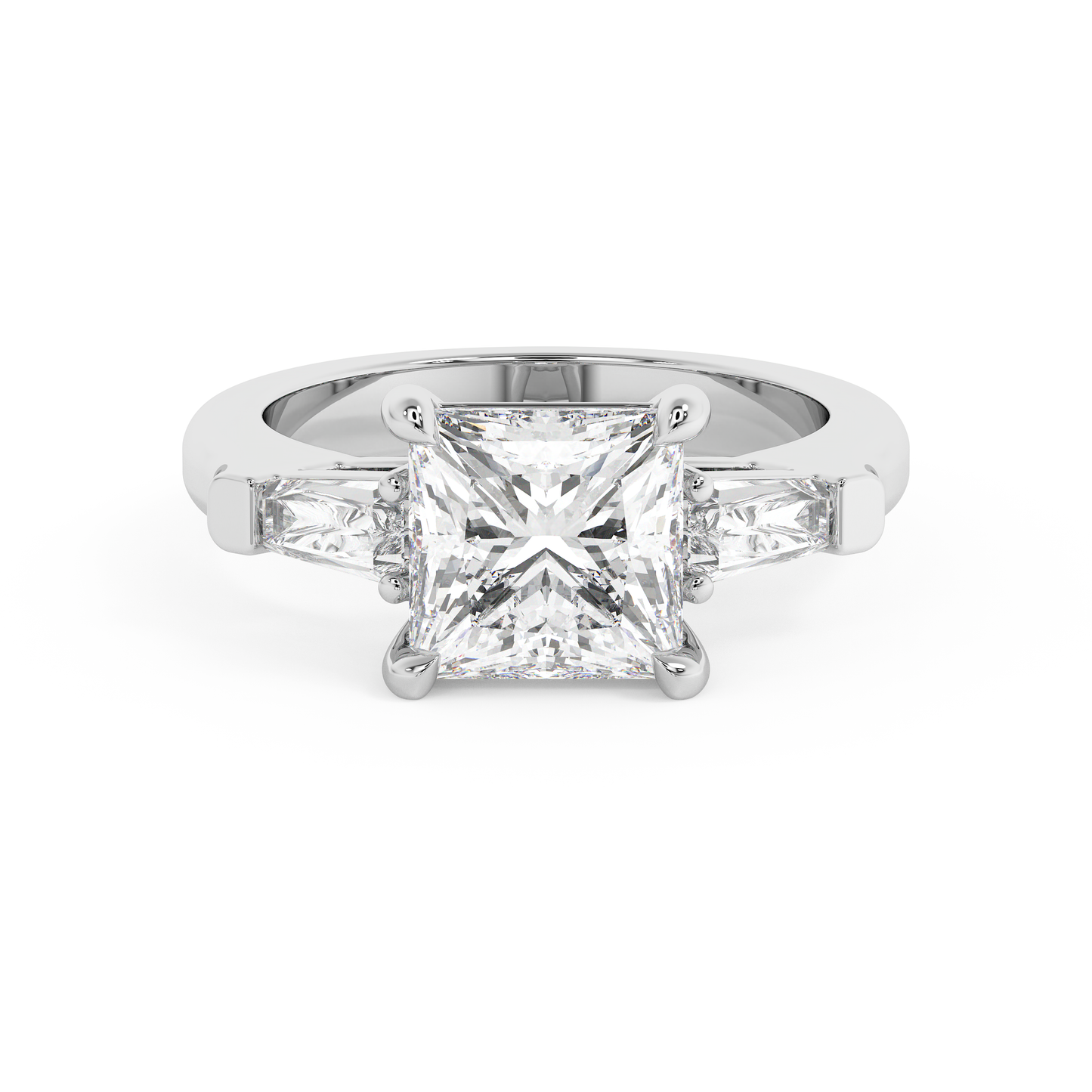 Emerald Solitaire Lab Grown Diamond Engagement Ring