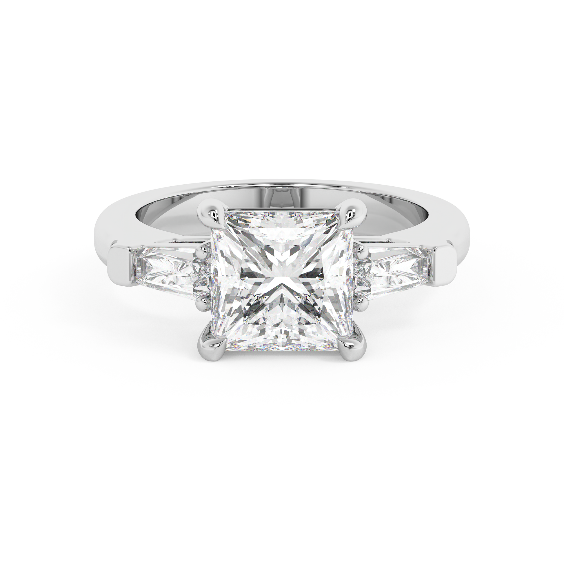 Emerald Solitaire Lab Grown Diamond Engagement Ring