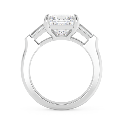 Emerald Solitaire Lab Grown Diamond Engagement Ring