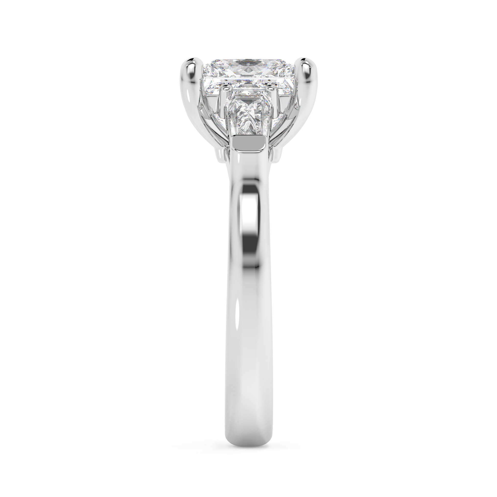Emerald Solitaire Lab Grown Diamond Engagement Ring