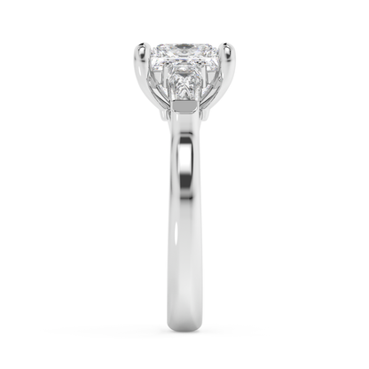 Emerald Solitaire Lab Grown Diamond Engagement Ring