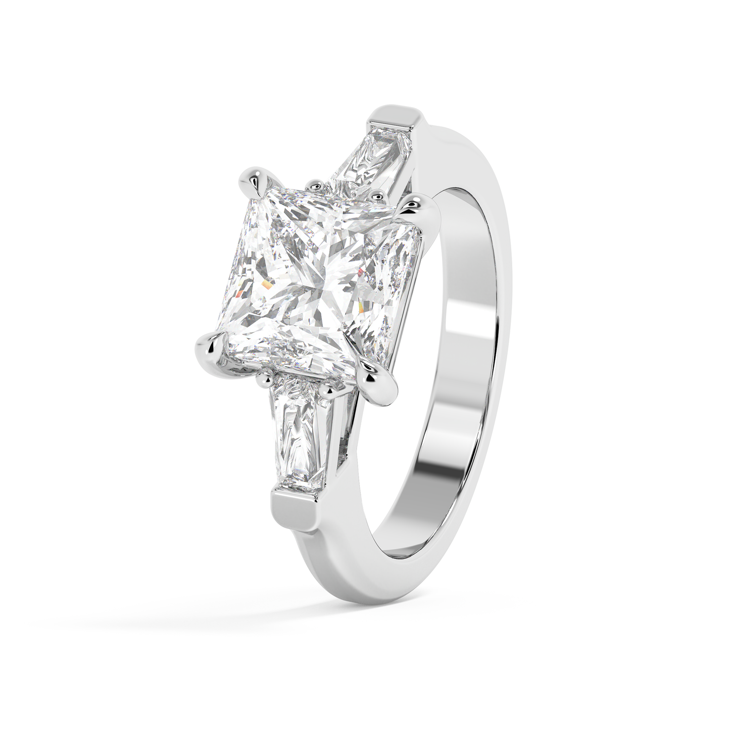 Emerald Solitaire Lab Grown Diamond Engagement Ring