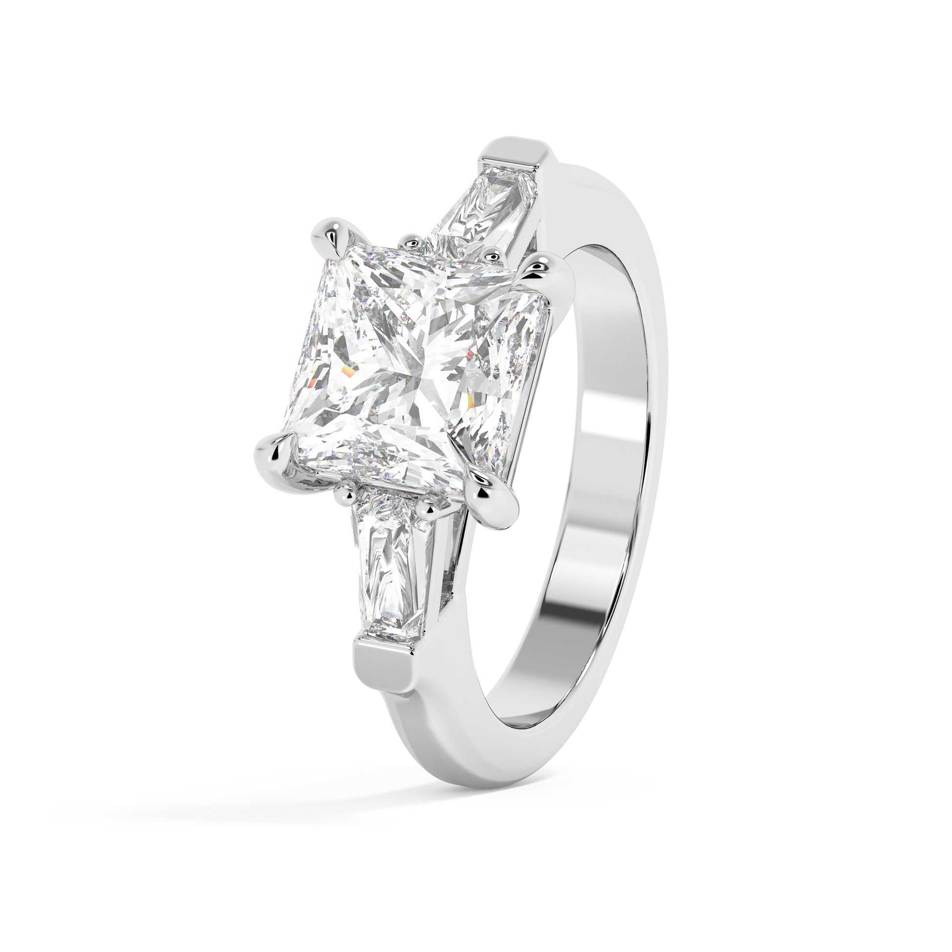 Emerald Solitaire Lab Grown Diamond Engagement Ring