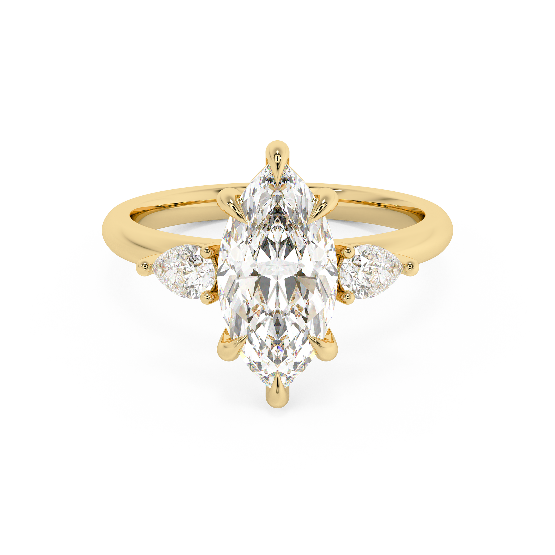 Emerald Solitaire Lab Grown Diamond Engagement Ring