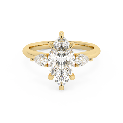 Emerald Solitaire Lab Grown Diamond Engagement Ring