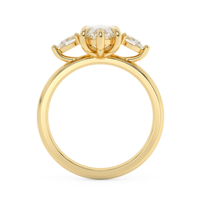 Emerald Solitaire Lab Grown Diamond Engagement Ring
