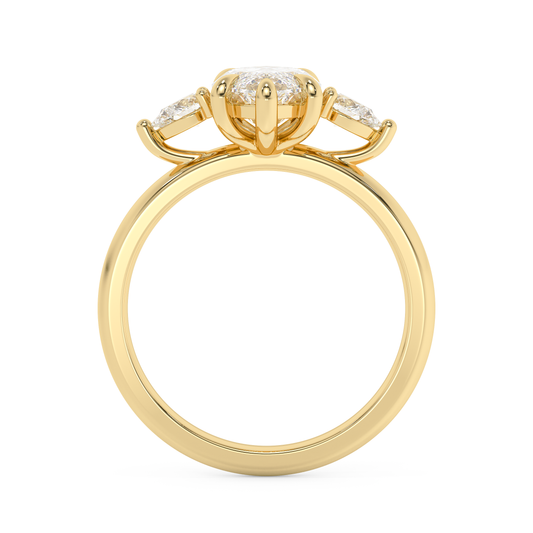 Emerald Solitaire Lab Grown Diamond Engagement Ring