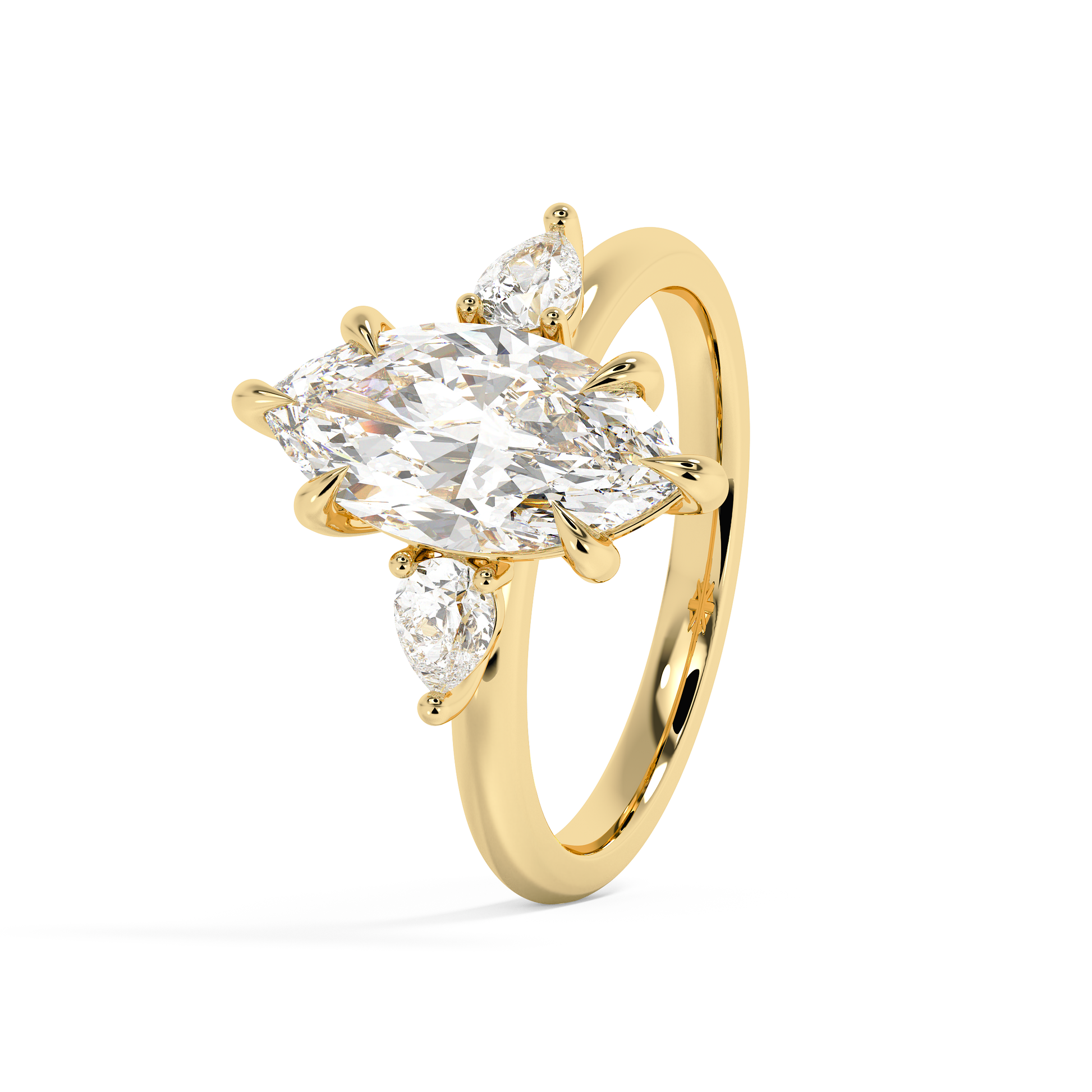 Emerald Solitaire Lab Grown Diamond Engagement Ring