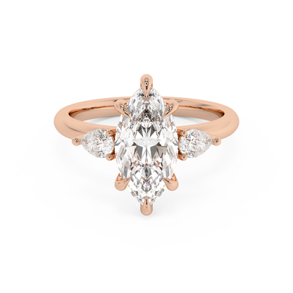 Emerald Solitaire Lab Grown Diamond Engagement Ring