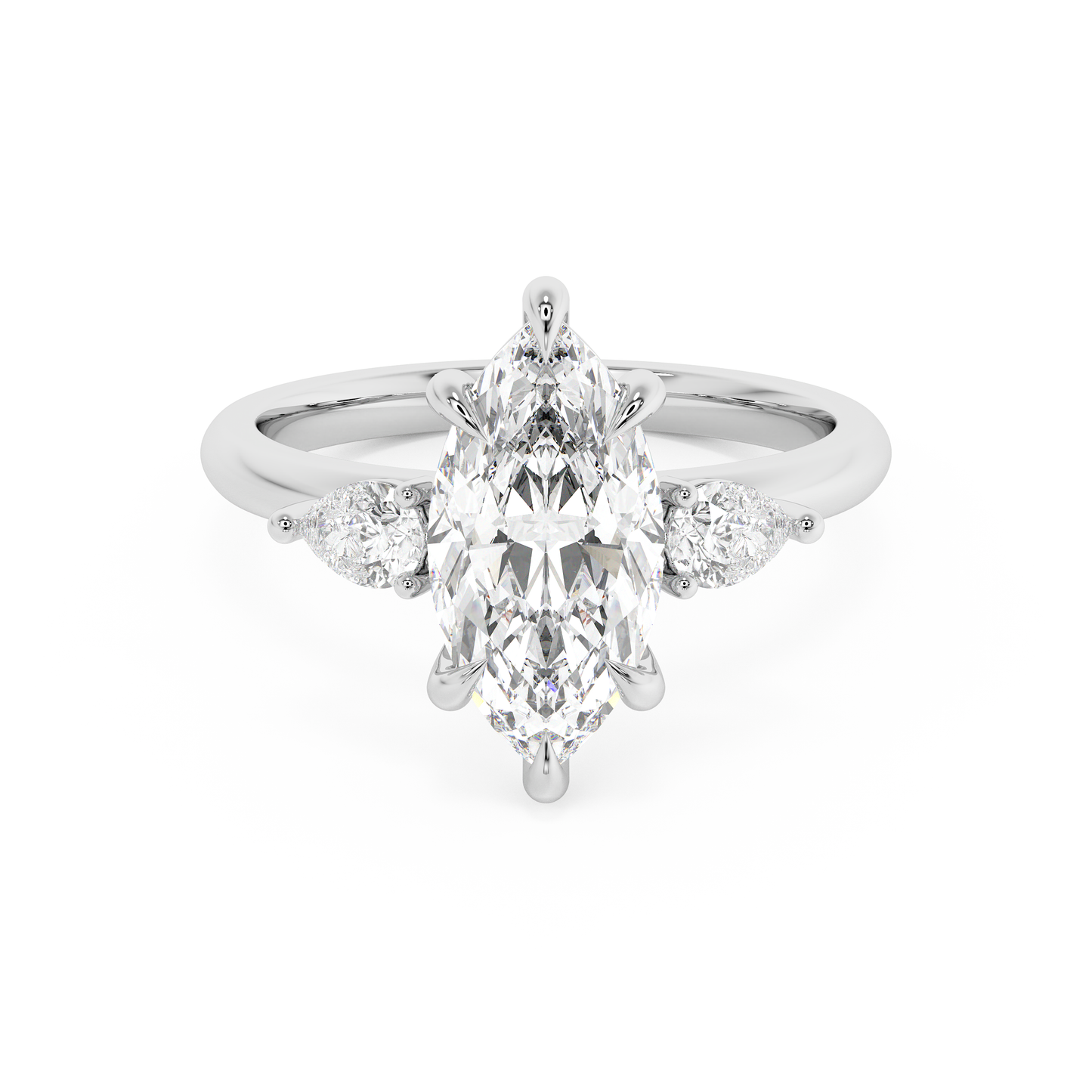 Emerald Solitaire Lab Grown Diamond Engagement Ring