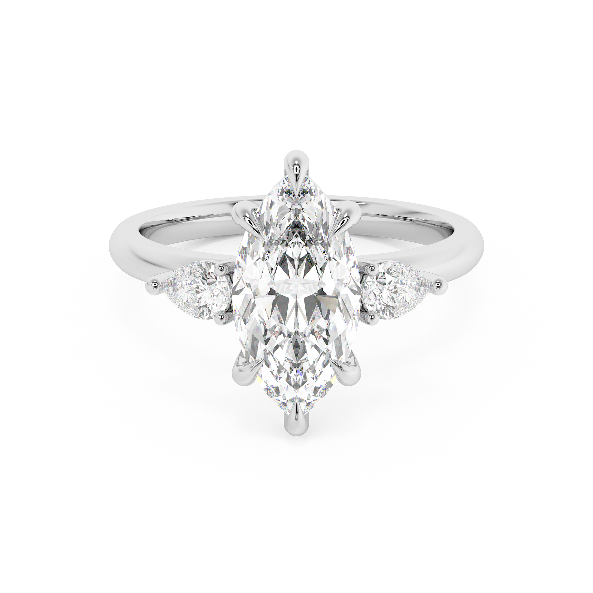 Emerald Solitaire Lab Grown Diamond Engagement Ring
