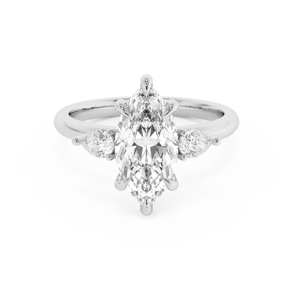 Emerald Solitaire Lab Grown Diamond Engagement Ring
