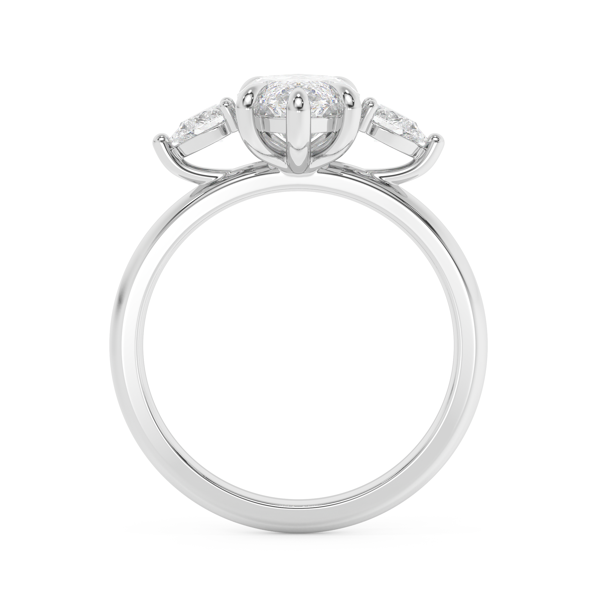 Emerald Solitaire Lab Grown Diamond Engagement Ring