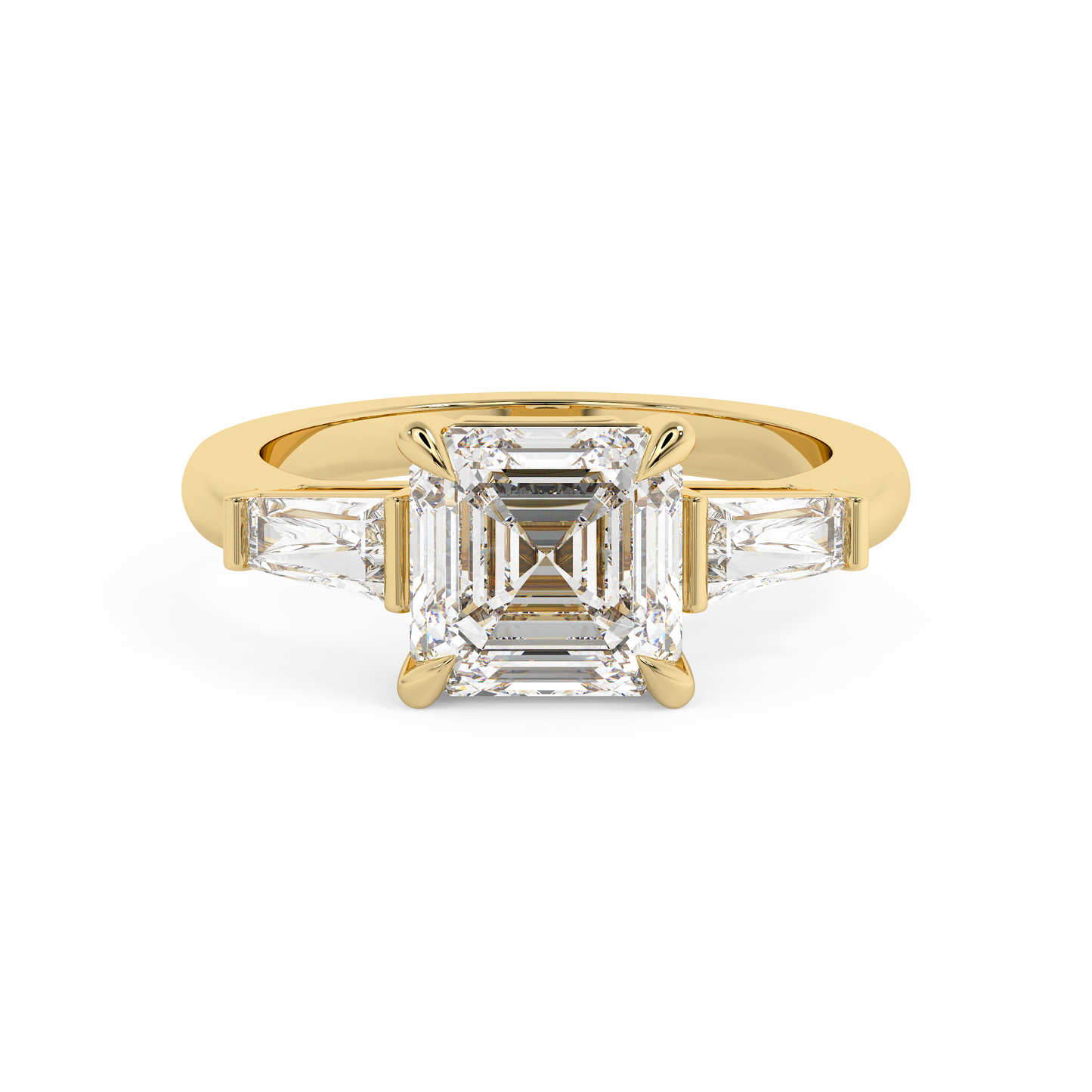Emerald Solitaire Lab Grown Diamond Engagement Ring