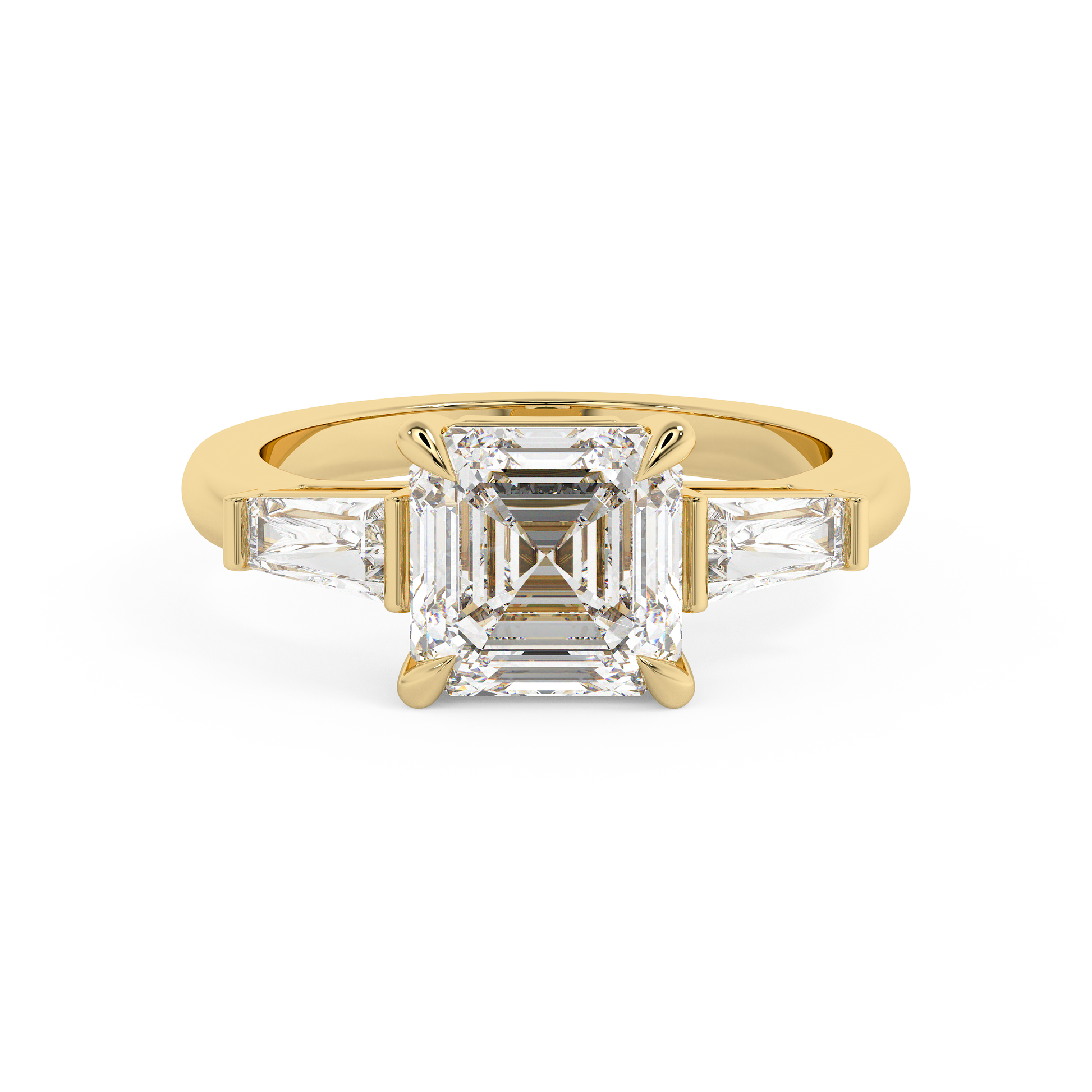 Emerald Solitaire Lab Grown Diamond Engagement Ring