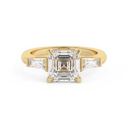 Emerald Solitaire Lab Grown Diamond Engagement Ring