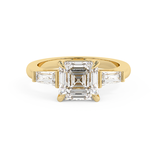 Emerald Solitaire Lab Grown Diamond Engagement Ring