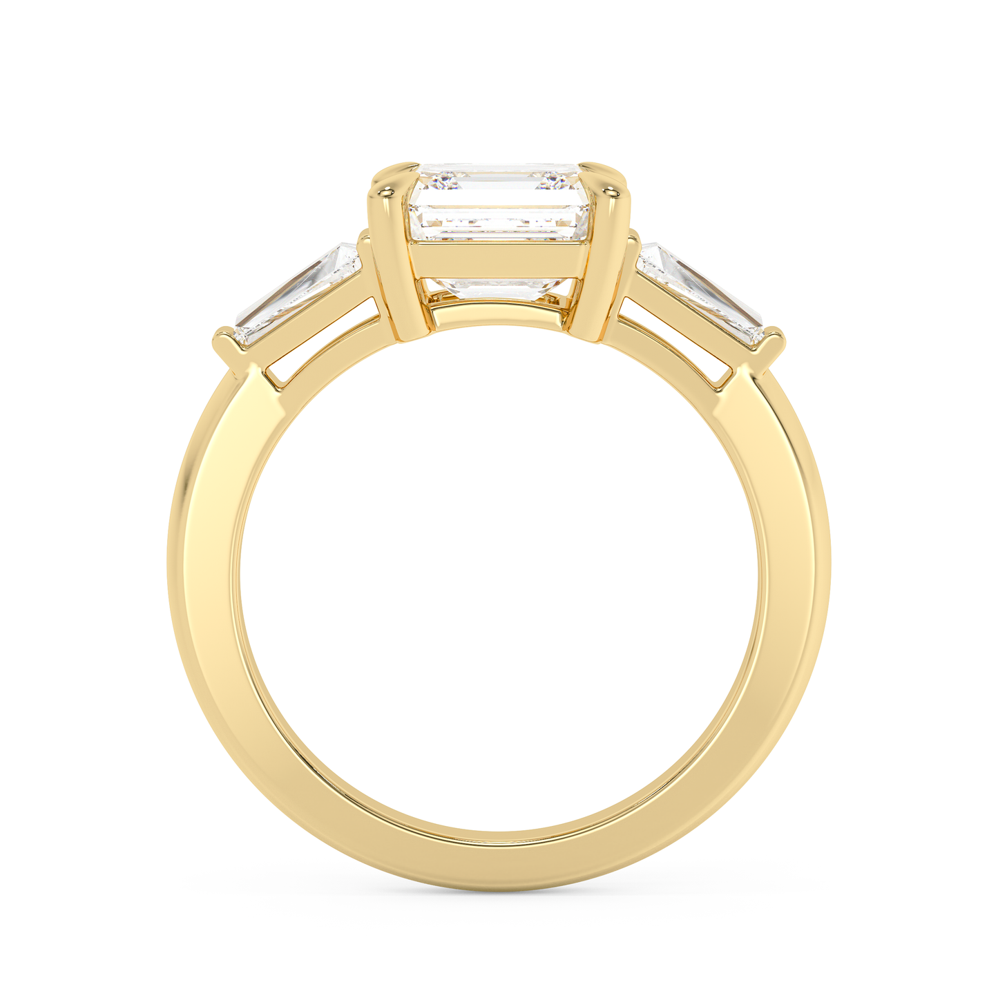 Emerald Solitaire Lab Grown Diamond Engagement Ring