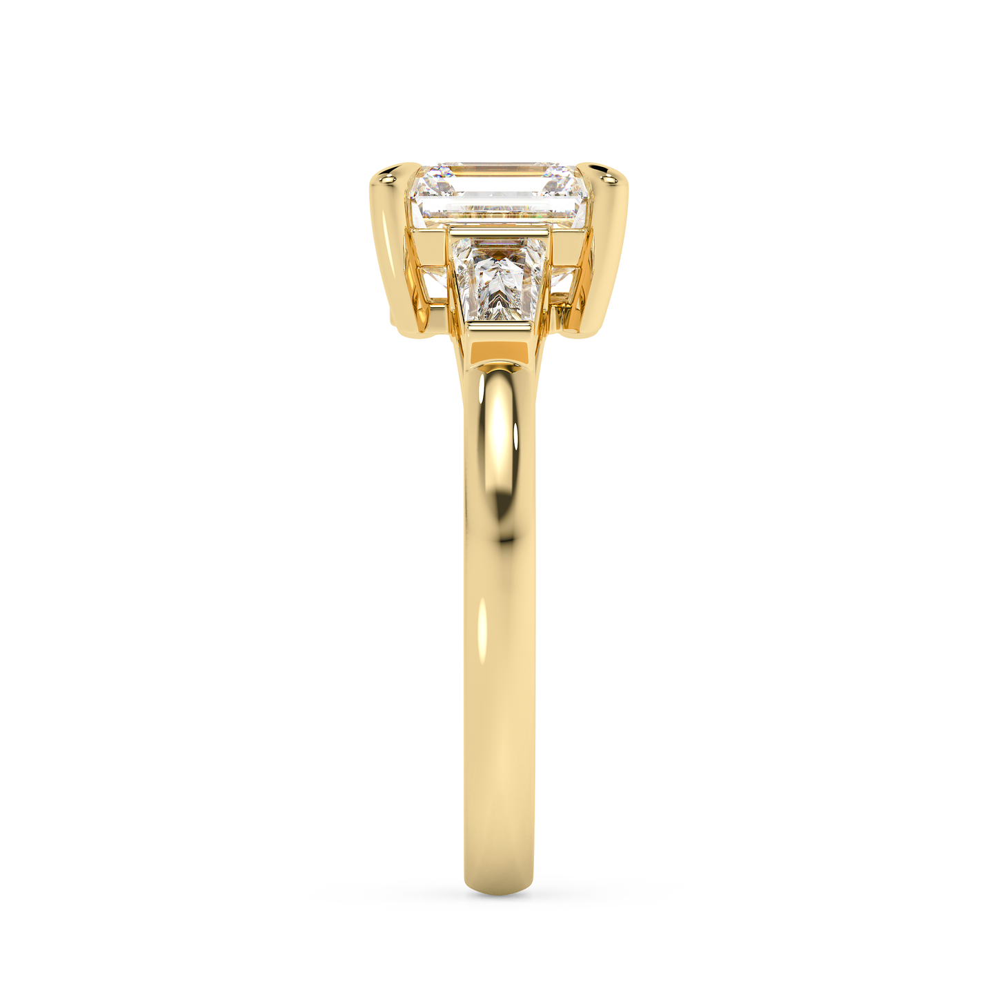 Emerald Solitaire Lab Grown Diamond Engagement Ring