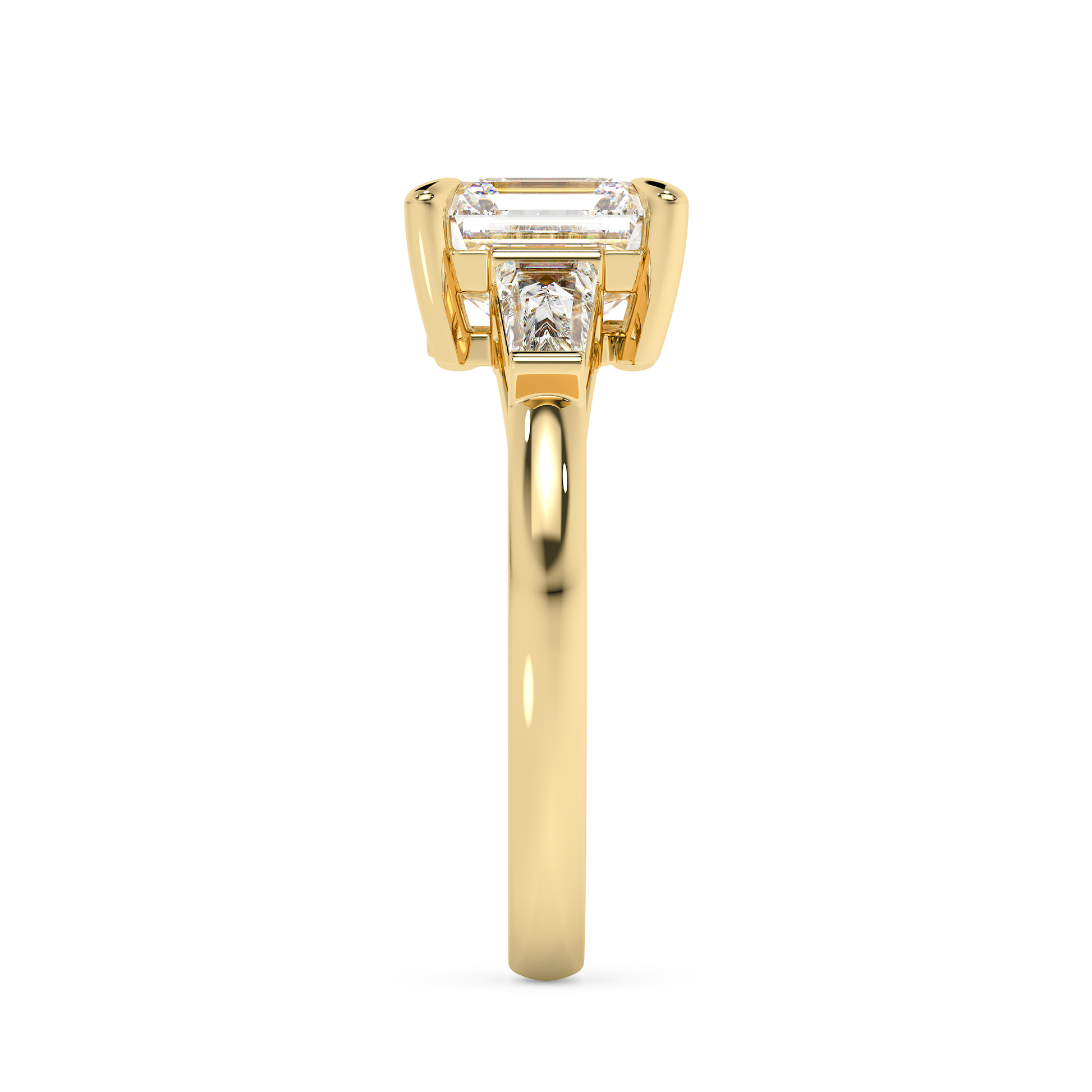 Emerald Solitaire Lab Grown Diamond Engagement Ring