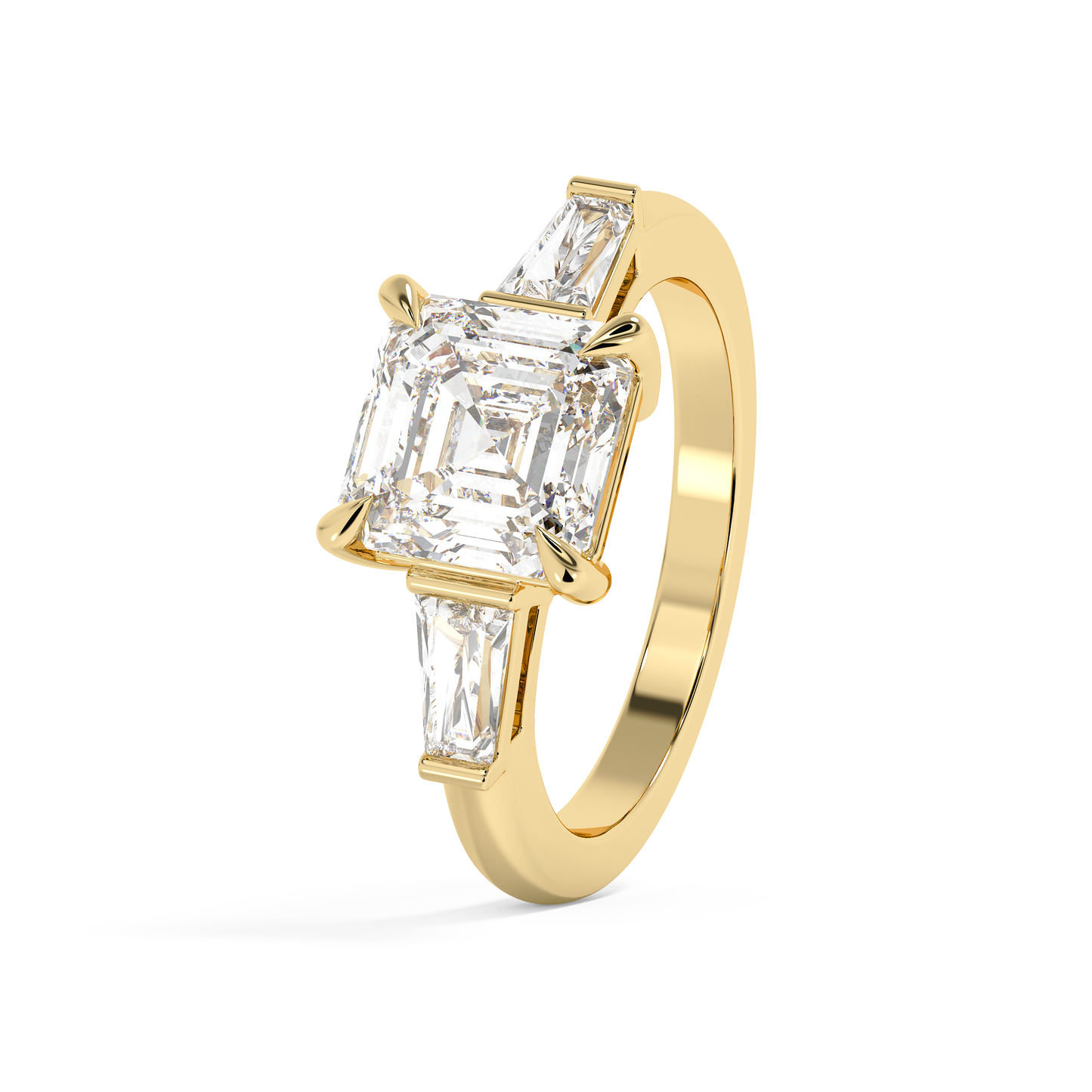 Emerald Solitaire Lab Grown Diamond Engagement Ring