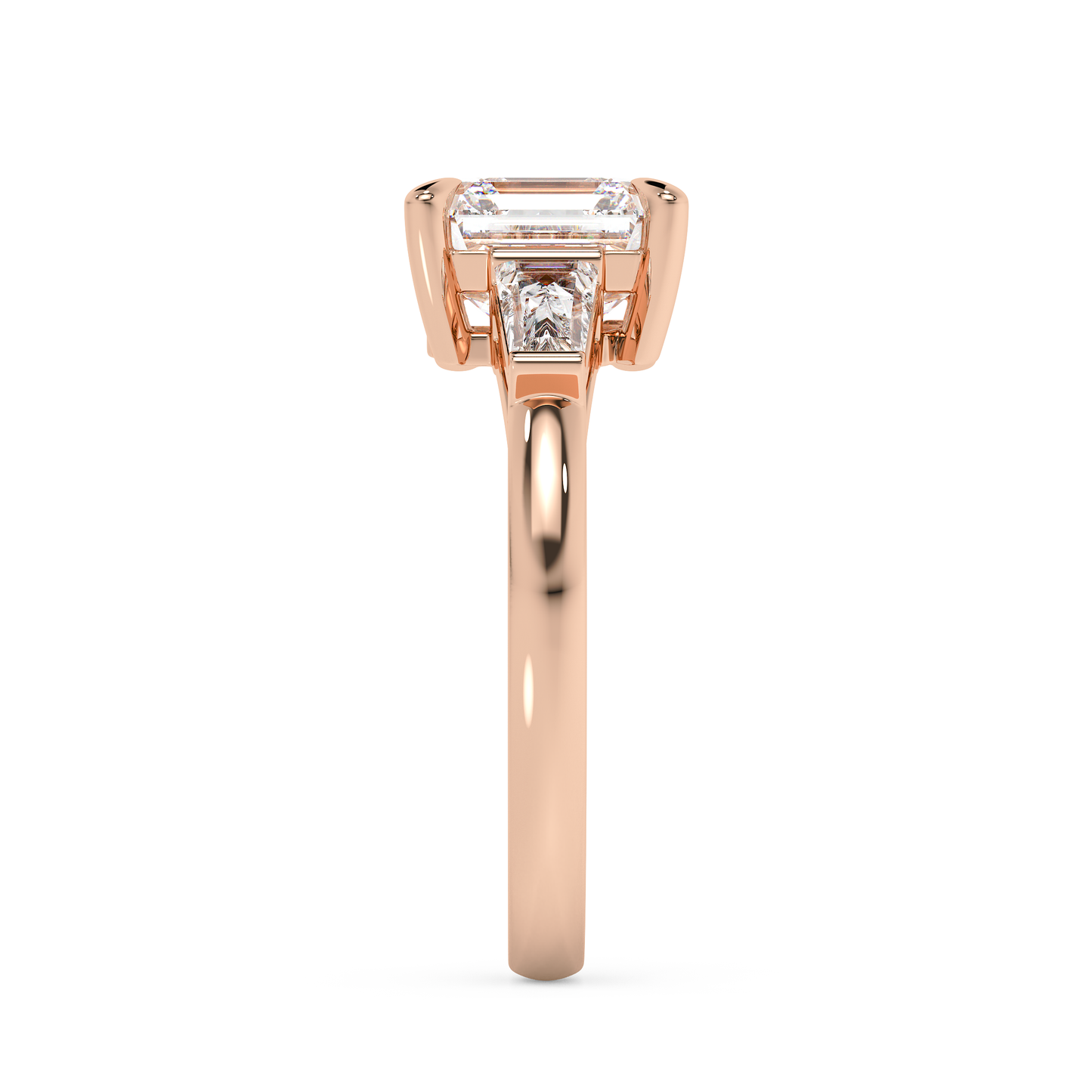 Emerald Solitaire Lab Grown Diamond Engagement Ring
