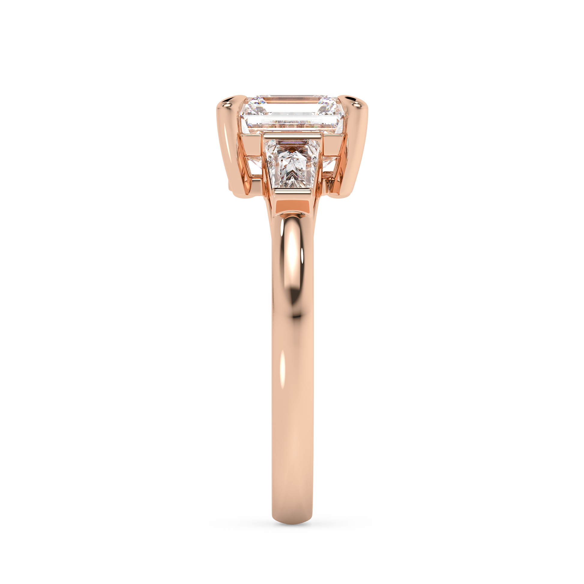 Emerald Solitaire Lab Grown Diamond Engagement Ring
