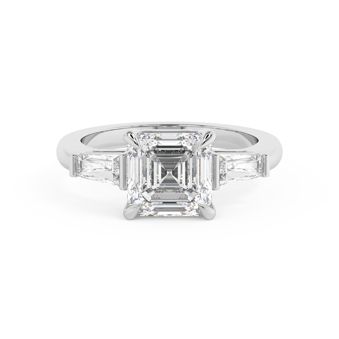 Emerald Solitaire Lab Grown Diamond Engagement Ring