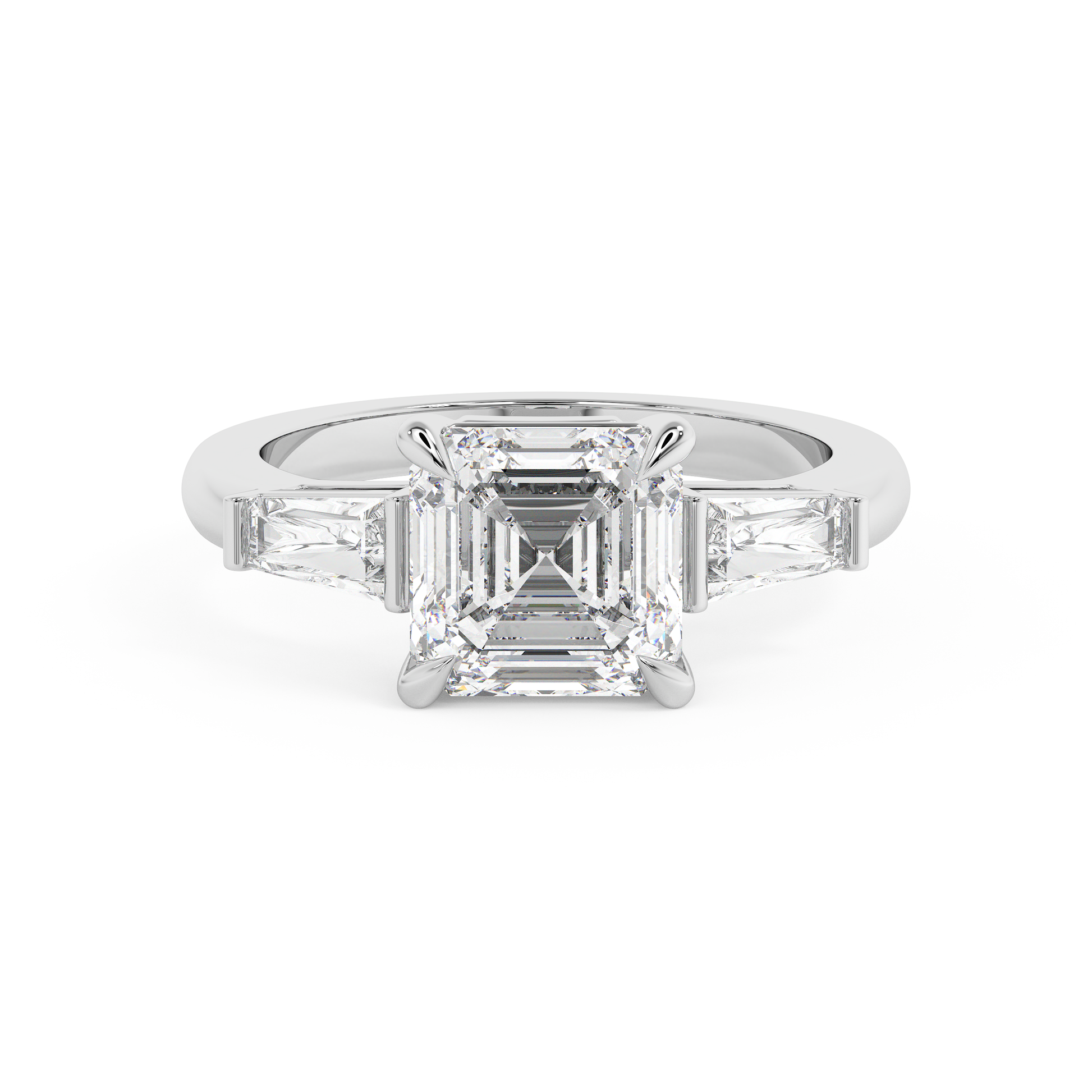 Emerald Solitaire Lab Grown Diamond Engagement Ring