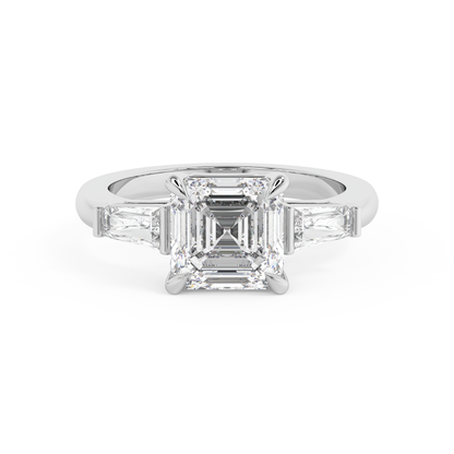 Emerald Solitaire Lab Grown Diamond Engagement Ring