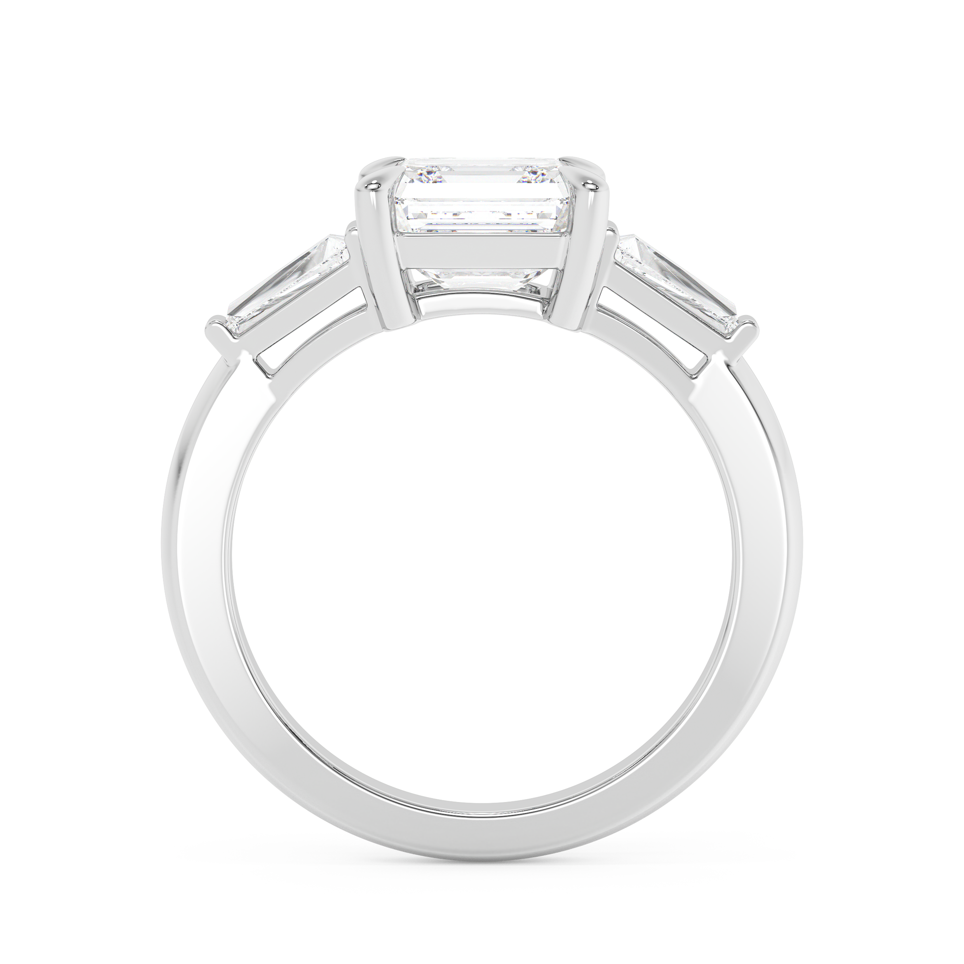 Emerald Solitaire Lab Grown Diamond Engagement Ring