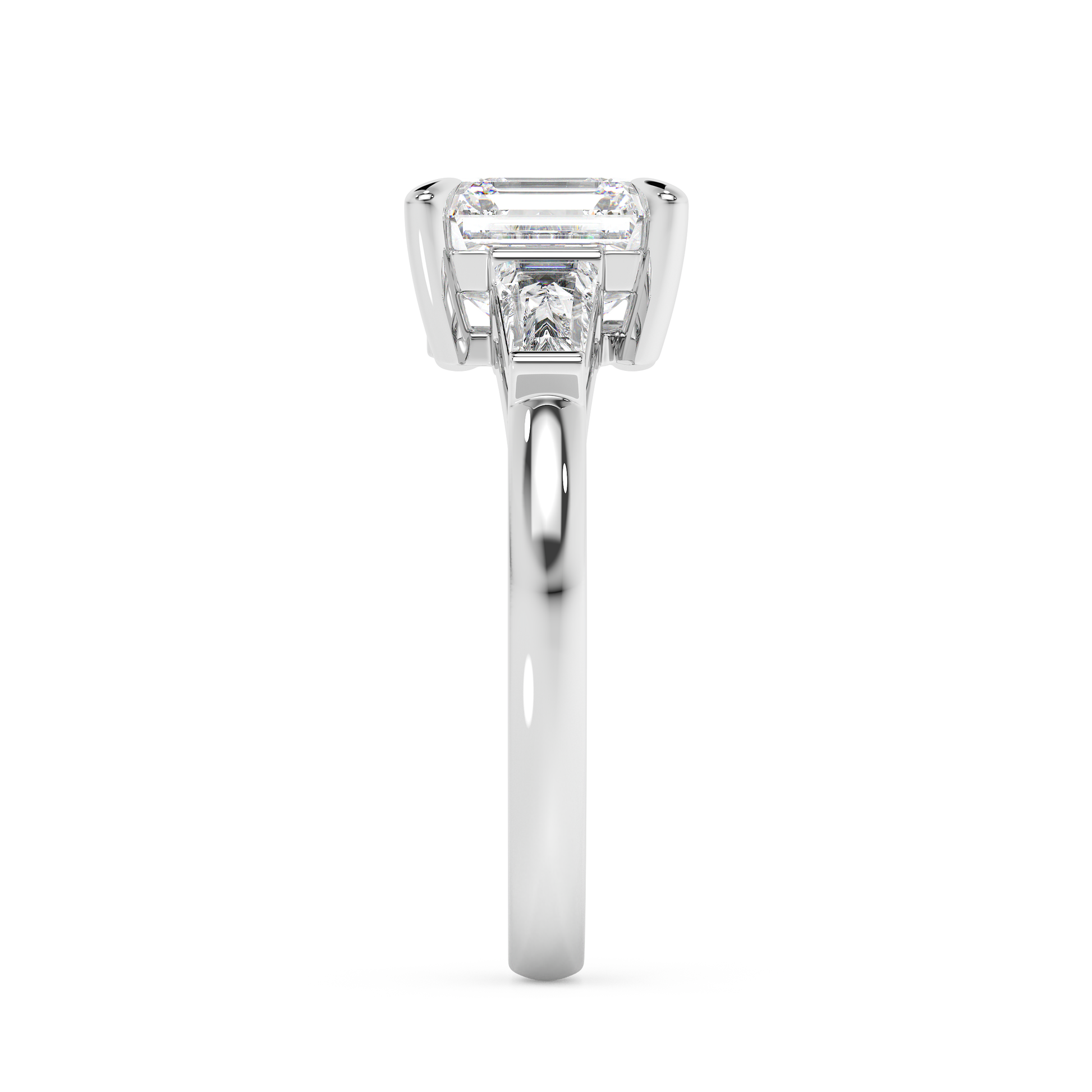 Emerald Solitaire Lab Grown Diamond Engagement Ring