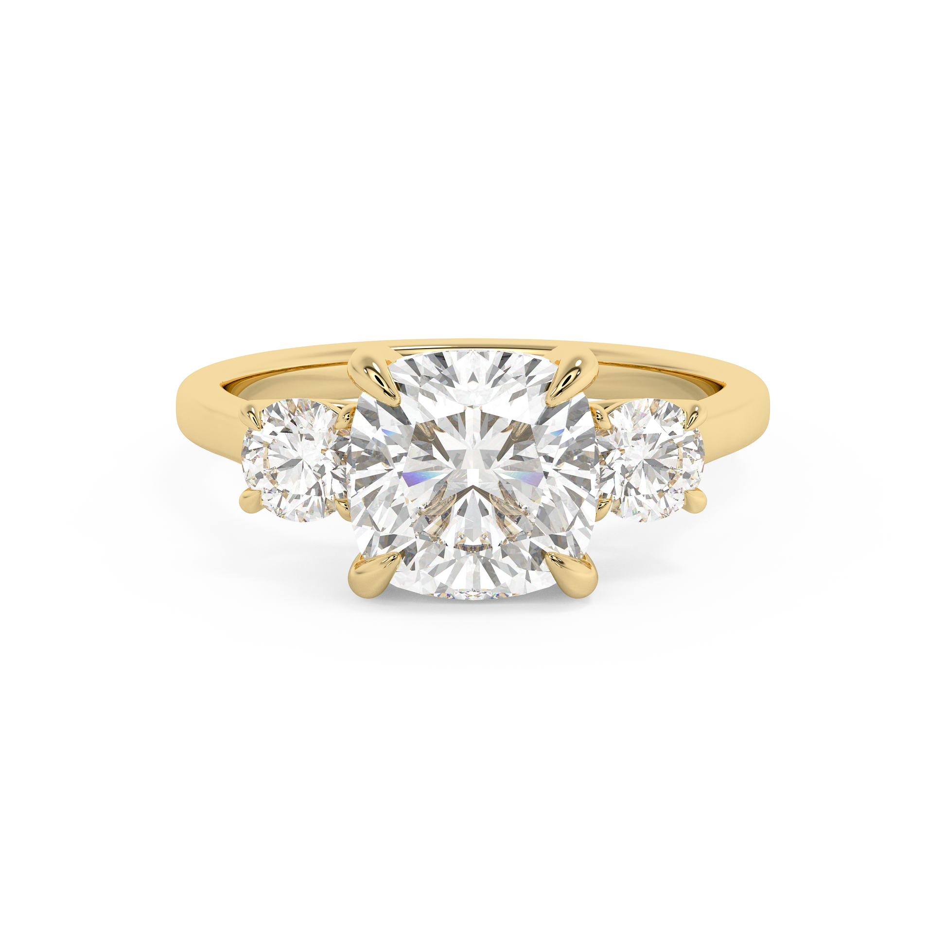Emerald Solitaire Lab Grown Diamond Engagement Ring