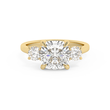 Emerald Solitaire Lab Grown Diamond Engagement Ring