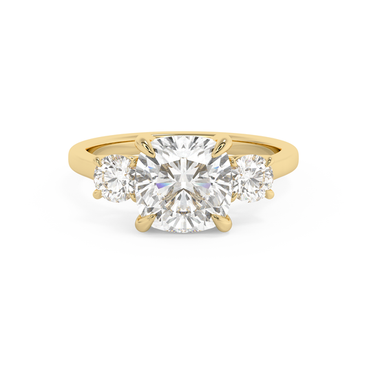 Emerald Solitaire Lab Grown Diamond Engagement Ring
