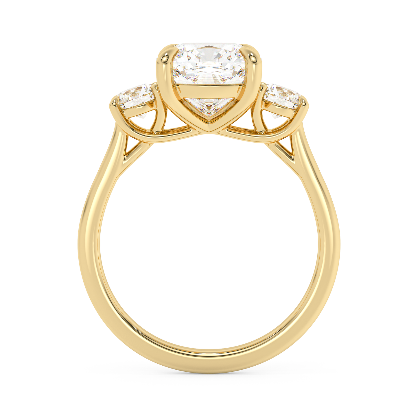 Emerald Solitaire Lab Grown Diamond Engagement Ring