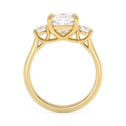 Emerald Solitaire Lab Grown Diamond Engagement Ring