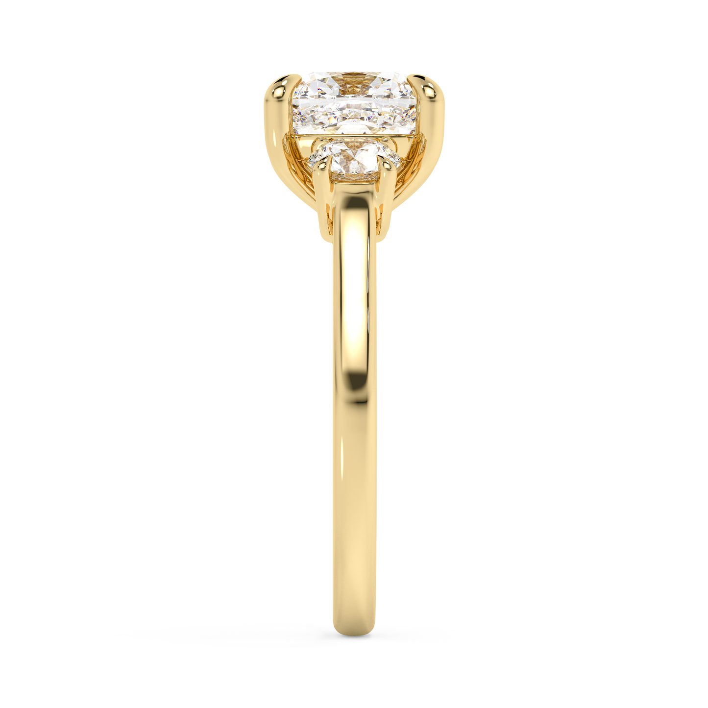 Emerald Solitaire Lab Grown Diamond Engagement Ring